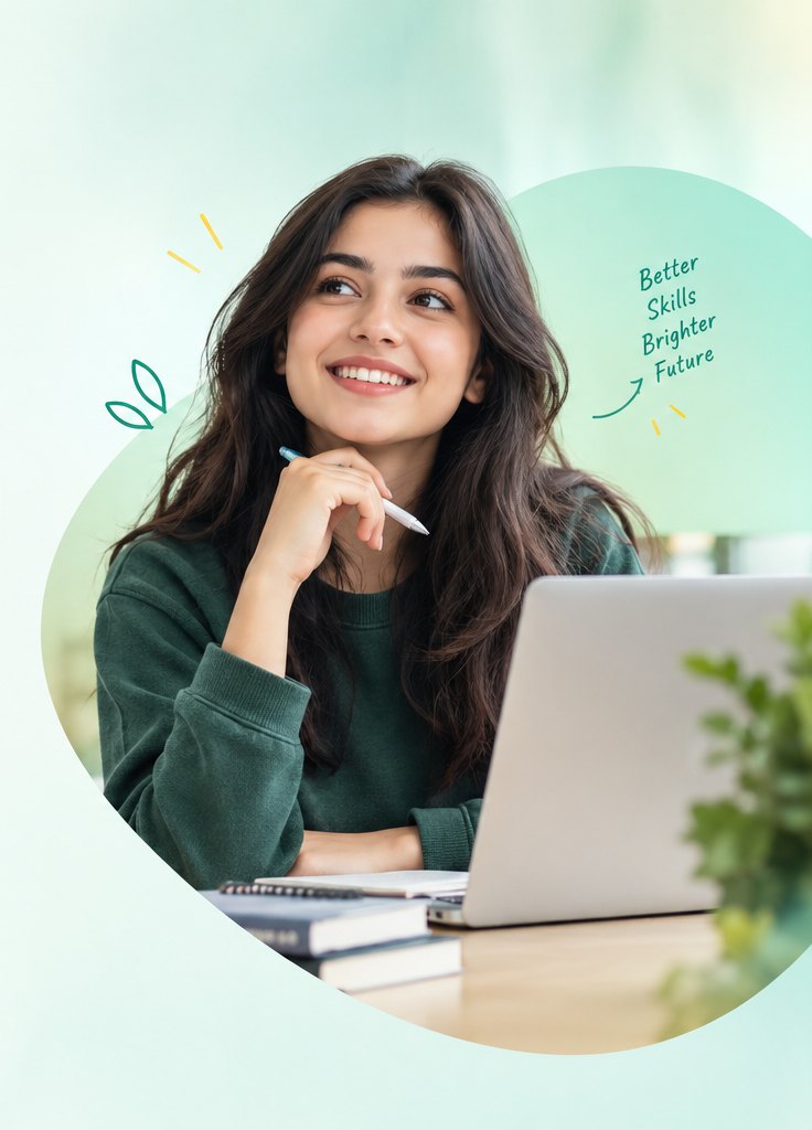 Student studying on a laptop at TerraSpark Institute